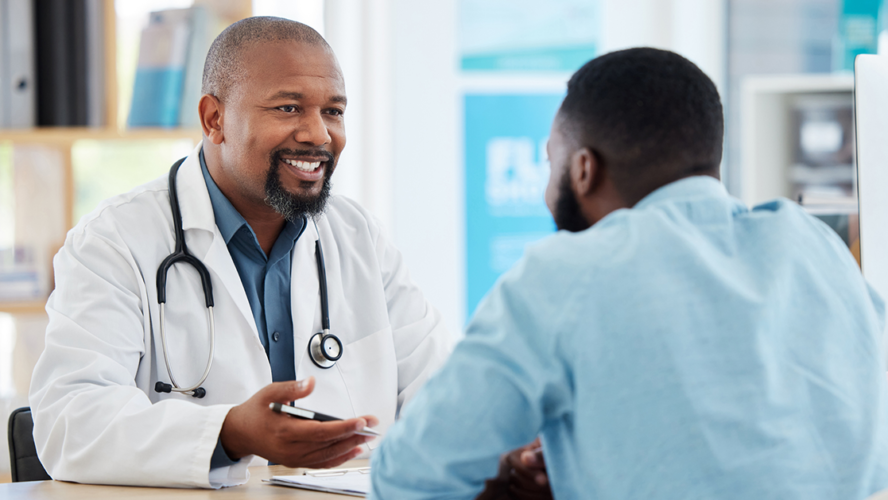 Medical physician talking to his patient.